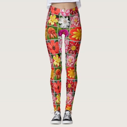 Farbige Blume Leggings (Vorderseite)