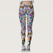 Farbige Blume Leggings (Vorderseite)