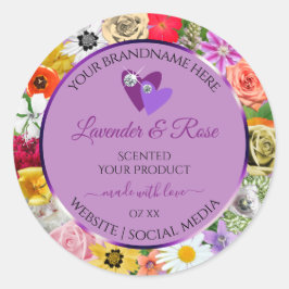 Farbige Blume Leichte Lila Markenartikel Runder Aufkleber