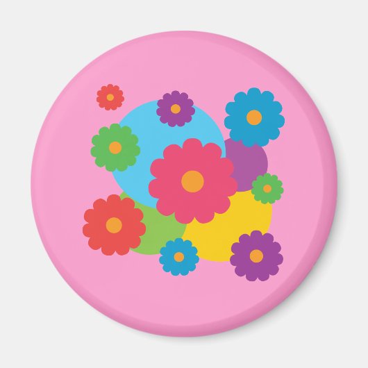 Farbige Blume Magnet (Vorne)