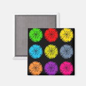 Farbige Blume Magnet (Vorderseite/Rückseite)
