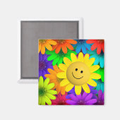 Farbige Blume Magnet (Vorderseite/Rückseite)