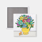 Farbige Blume Magnet (Vorderseite/Rückseite)