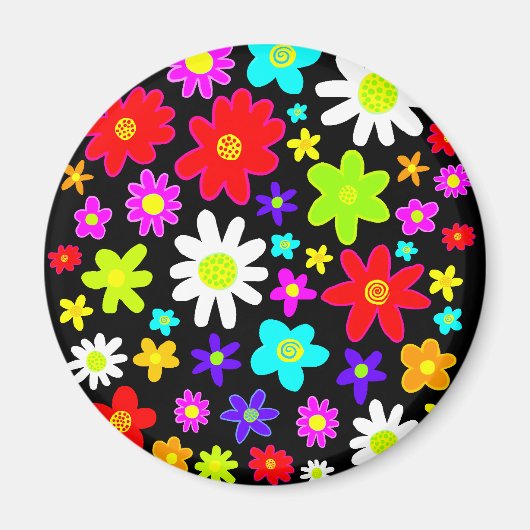 Farbige Blume Magnet (Vorne)