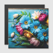 Farbige Blume Magnetkarte (Vorne/Hinten)