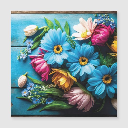 Farbige Blume Magnetkarte (Vorderseite)