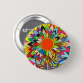 farbige Blume mandala yaei Design Button (Vorne & Hinten)