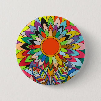 farbige Blume mandala yaei Design Button