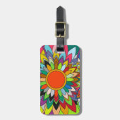 farbige Blume mandala yaei Design Gepäckanhänger (Vorderseite vertikal)