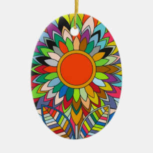 farbige Blume mandala yaei Design Keramikornament