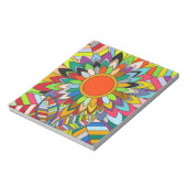 farbige Blume mandala yaei Design Notizblock (Rotiert)