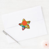 farbige Blume mandala yaei Design Stern-Aufkleber (Umschlag)