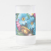 Farbige Blume Mattglas Bierglas (Mittel)
