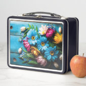 Farbige Blume Metall Brotdose (Beispiel)