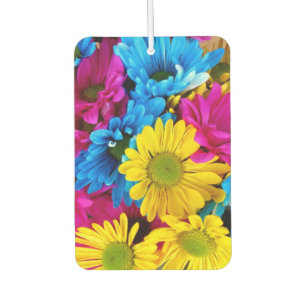 Farbige Blume, Milchprodukte - Blau-Gelb-Rosa Autolufterfrischer