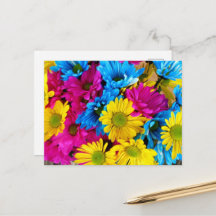 Farbige Blume, Milchprodukte - Blau-Gelb-Rosa