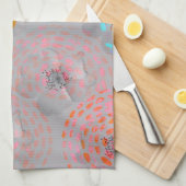 Farbige Blume mit gepunkteten grafischen Linien Geschirrtuch (Viertel Falte)