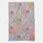 Farbige Blume mit gepunkteten grafischen Linien Geschirrtuch (Vertikal)