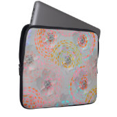 Farbige Blume mit gepunkteten grafischen Linien Laptopschutzhülle (Vorne Rechts)