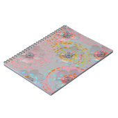 Farbige Blume mit gepunkteten grafischen Linien Notizblock (Linke Seite)