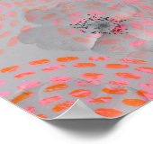 Farbige Blume mit gepunkteten grafischen Linien Poster (Ecke)