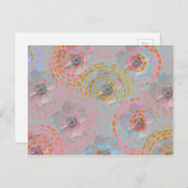 Farbige Blume mit gepunkteten grafischen Linien Postkarte (Vorne/Hinten)