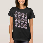 Farbige Blume mit Katzen-Muster T-Shirt (Vorderseite)