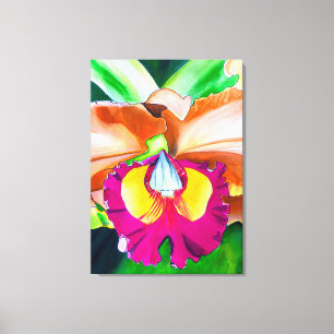 Farbige Blume mit Orchideen Leinwanddruck