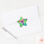 Farbige Blume mit Ribbons Stern-Aufkleber (Umschlag)