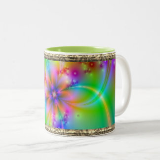 Farbige Blume mit Ribbons Zweifarbige Tasse