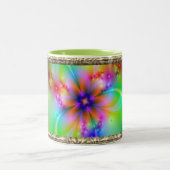 Farbige Blume mit Ribbons Zweifarbige Tasse (Mittel)