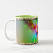 Farbige Blume mit Ribbons Zweifarbige Tasse (Links)