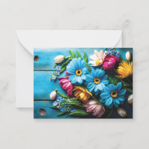 Farbige Blume Mitteilungskarte