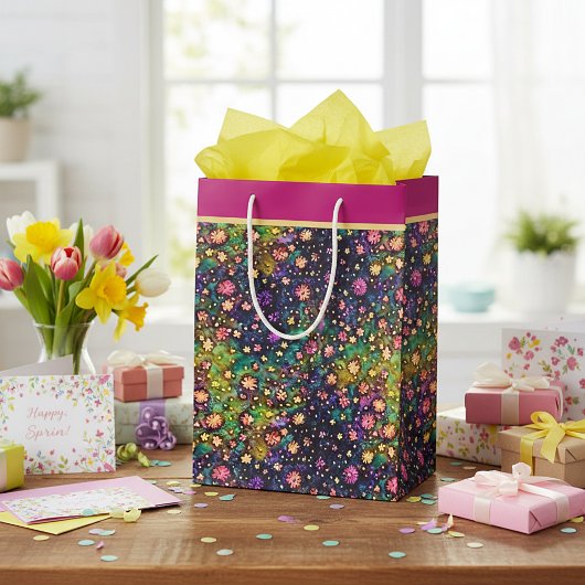 Farbige Blume Mittlere Geschenktüte