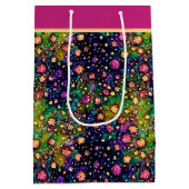 Farbige Blume Mittlere Geschenktüte (Rückseite)