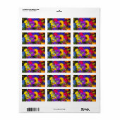 Farbige Blume Mix Adressaufkleber (Vorne)