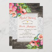 Farbige Blume Modernes, blumengeschmücktes Holz un Einladung (Vorne/Hinten)