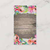 Farbige Blume Modernes, blumengeschmücktes Holz un Visitenkarte (Rückseite)