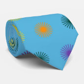 Farbige Blume Modernes geometrisches Muster Krawatte (Gerollt)