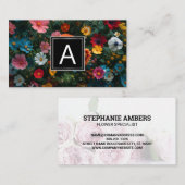 Farbige Blume | Monogramm Visitenkarte (Vorne/Hinten)