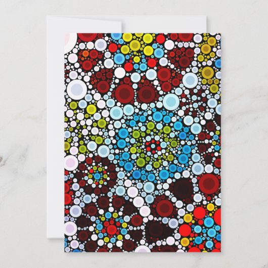 Farbige Blume Mosaikkreise Blasen Design Einladung (Rückseite)