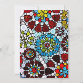 Farbige Blume Mosaikkreise Blasen Design Einladung (Rückseite)