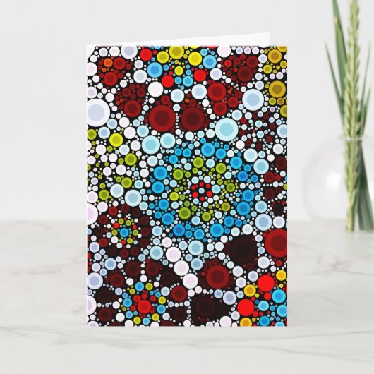 Farbige Blume Mosaikkreise Blasen Design Karte (Vorderseite)