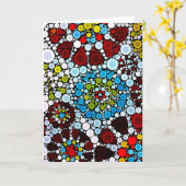 Farbige Blume Mosaikkreise Blasen Design Karte (Gelbe Blume)