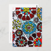 Farbige Blume Mosaikkreise Blasen Design Postkarte (Vorne/Hinten)
