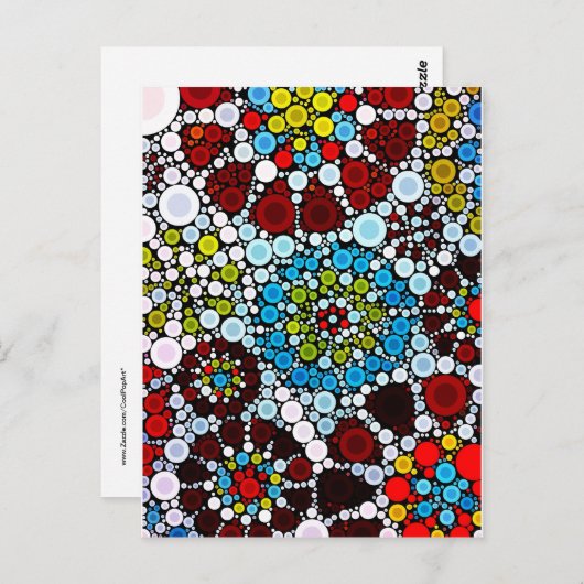 Farbige Blume Mosaikkreise Blasen Design Postkarte (Vorne/Hinten)