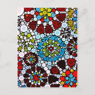 Farbige Blume Mosaikkreise Blasen Design Postkarte