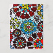 Farbige Blume Mosaikkreise Blasen Design Postkarte (Vorderseite)