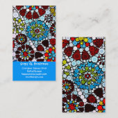 Farbige Blume Mosaikkreise Blasen Design Visitenkarte (Vorne/Hinten)