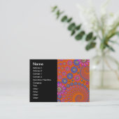 Farbige Blume Muster auf Orange Visitenkarte (Stehend Vorderseite)